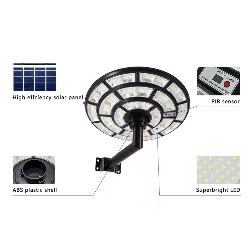 Hot Sale Design Solar Charging 500W 1000W IP65 ABS Light Remote Control Waterproof Solar Street Light