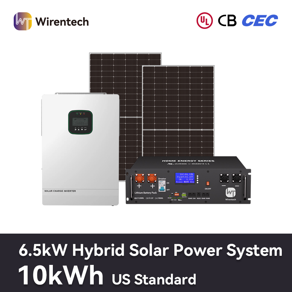 6.5kW Hybrid Solar Panel Kit With Inverter Battery Solar Panels Solar Power System For Home Energy Storage