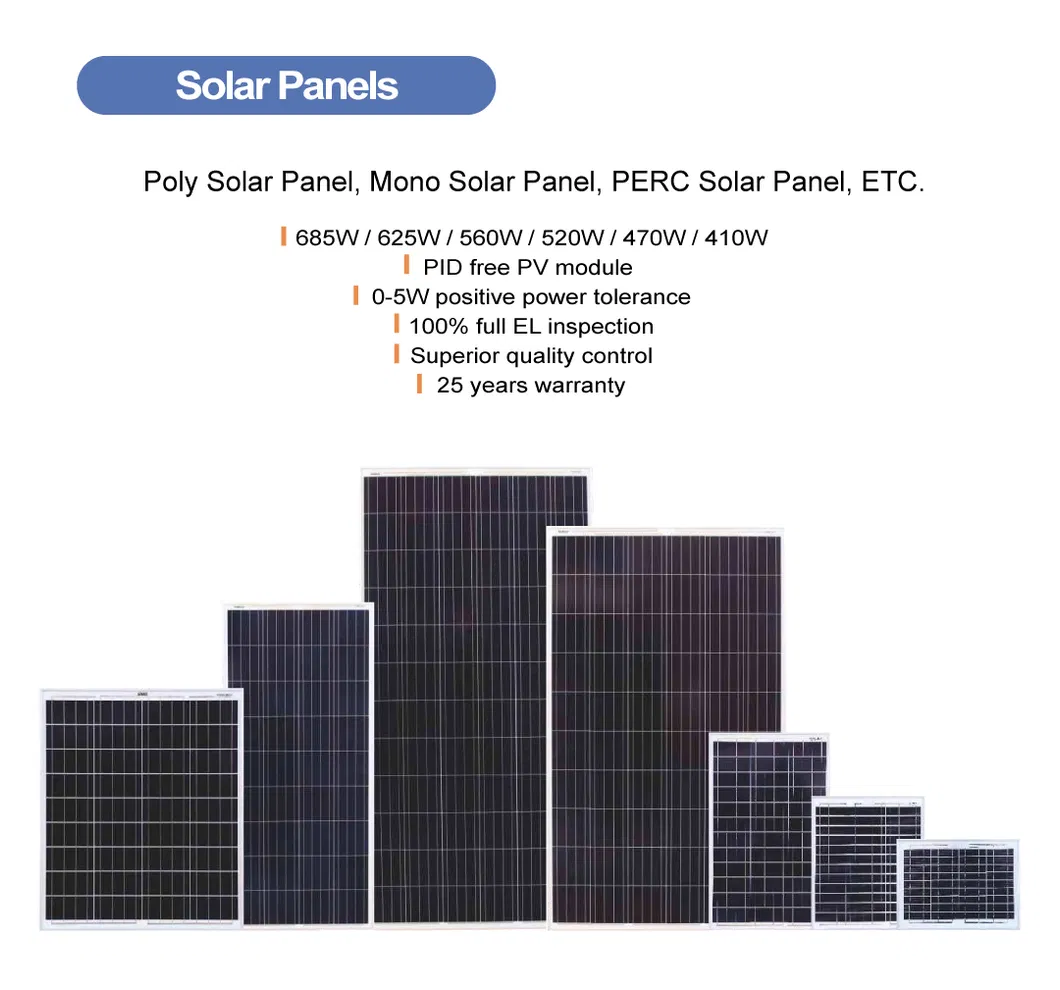 156m 580-600W 182mm Mono Perc Solar Module Roof Mount Solar Panel