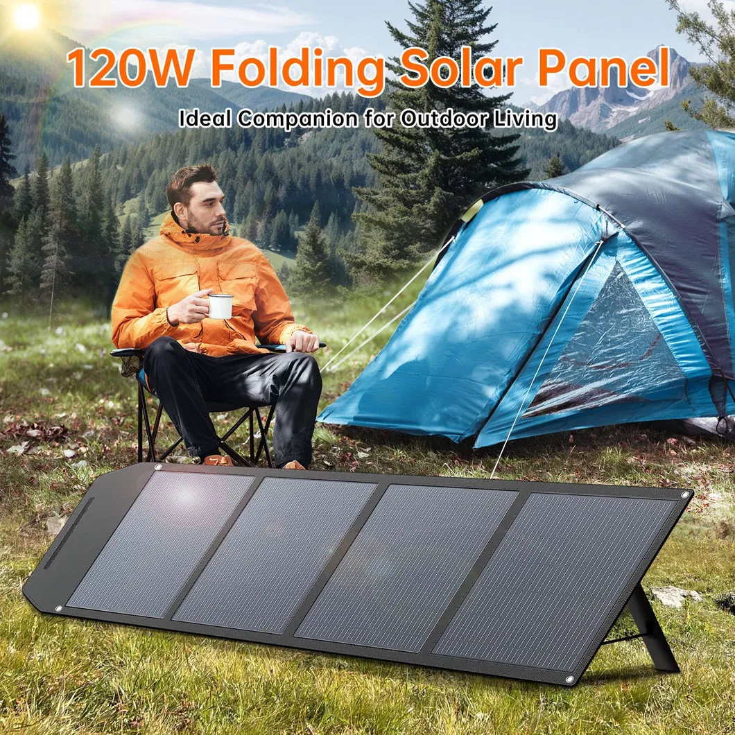 120 Watt Super Lightweight Foldable Mobile Solar Panel Suitcase for Travel Camping