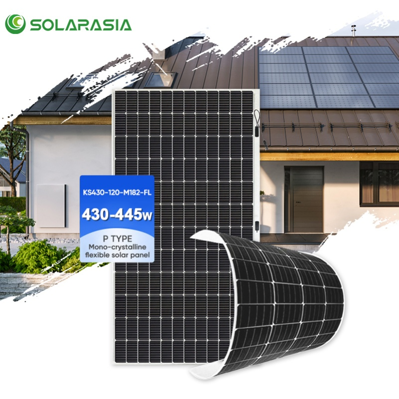 Flexible PV Solar Panel Sunman Solar Panel 430W Monocrystalline Durable Half Cell PV Module for Home Balcony RV or off Grid Use