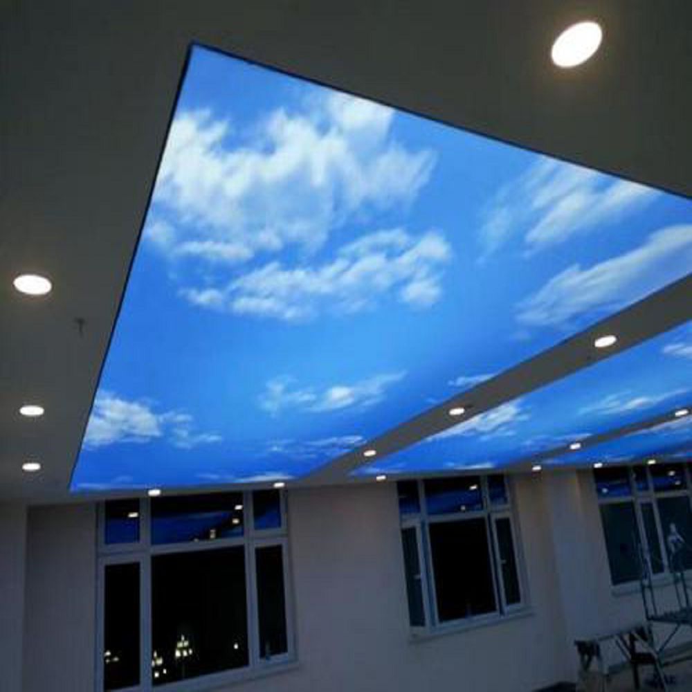 15 Year Quality Guarantee Pre-stretched Double Layer Panels Architect Blue Sky Ceilings Pvc Membrane Foil Stretch Ceilings
