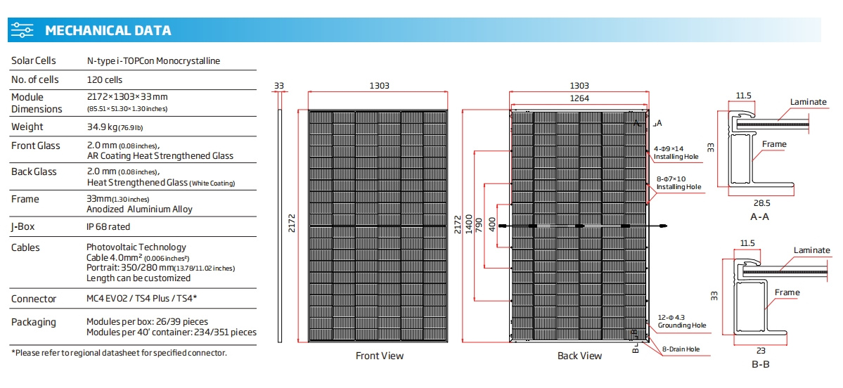 Product Specification Sheet 5