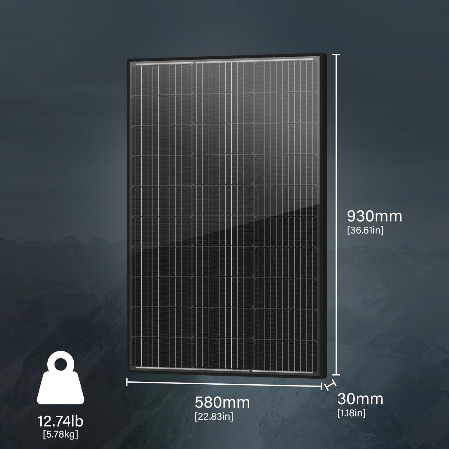 AISmartlink Bifacial 100 W 12V 10BB Monocrystalline Solar Panel High Efficiency Mono Module RV Marine Boat Off Grid