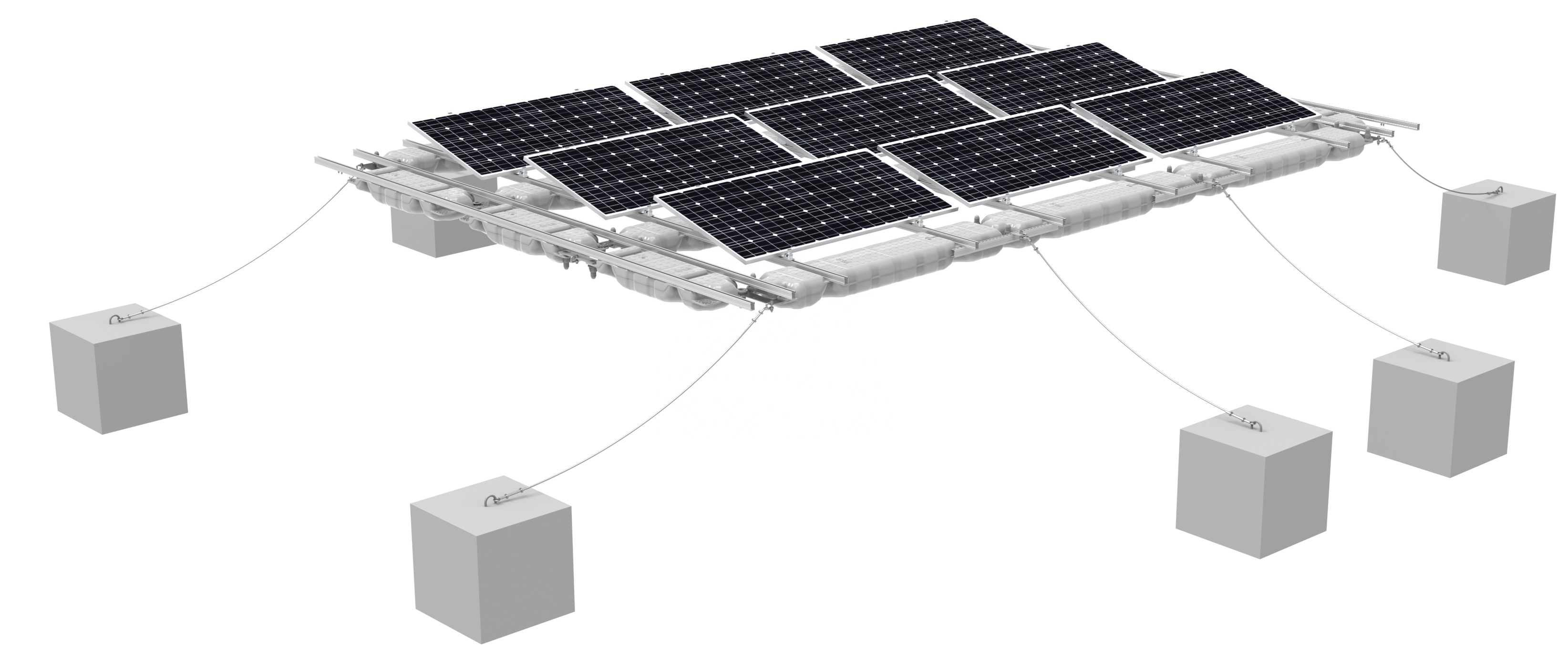 Floating Sun Tracker Hydraulic Solar Panel HDPE Floating Solar Plant Arrays