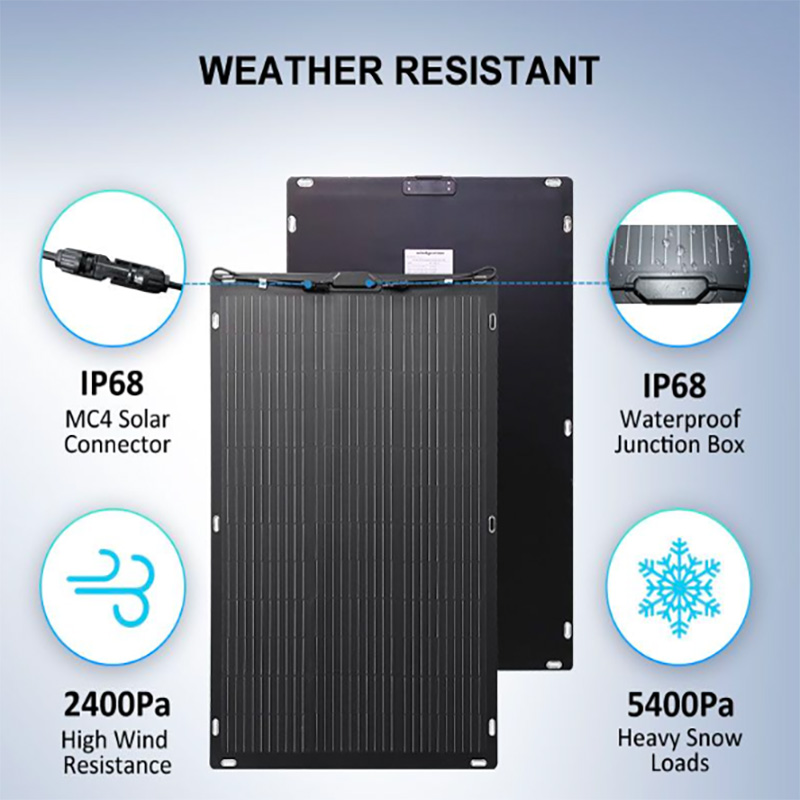 100Watt Bendable Solar Panel Flexible Adhesive Solar Panels for Car Roof Motorhome Marine Use