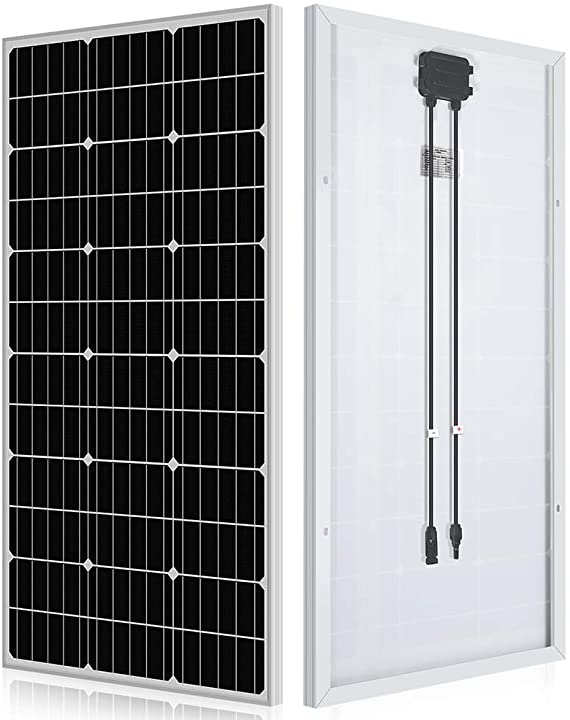 High-Efficiency 100 Watt 12 Volt Monocrystalline Solar Panel for RV Marine Rooftop Farm Battery and Off-Grid Applications
