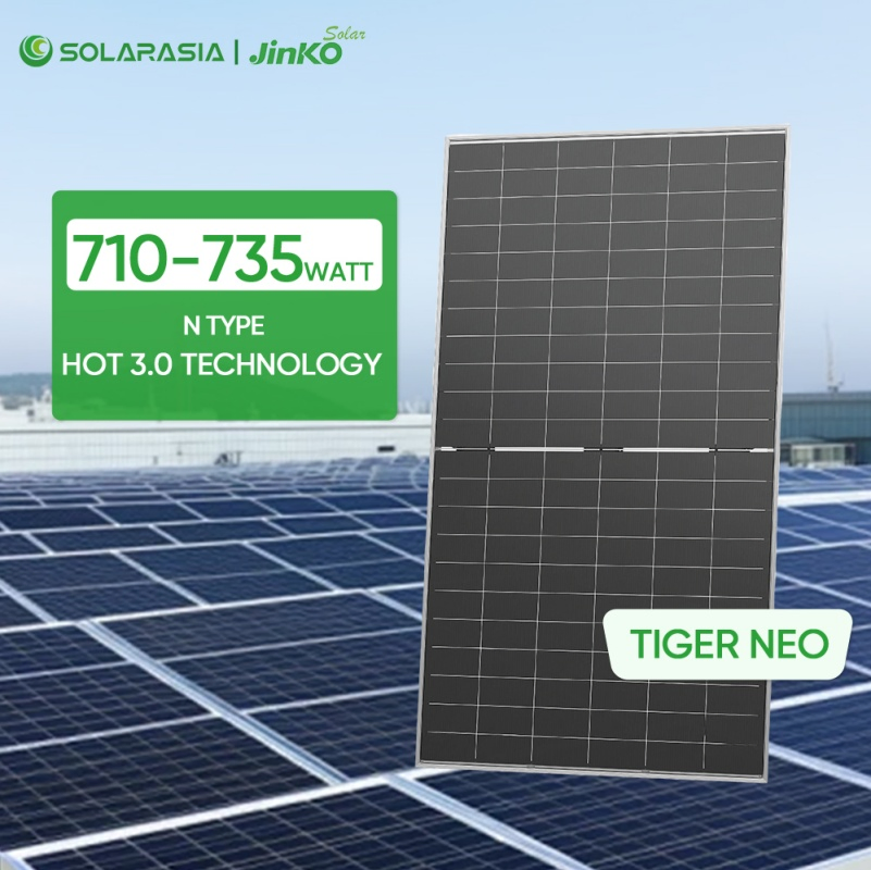 Jinko Solar Panel Tiger Neo 66hl5-Bdv Mono Crystalline Solar Panel 710W 715W 720W 725W 730W Bifacial N-Type Double Glass Solar Panel for Utility Solar Farm