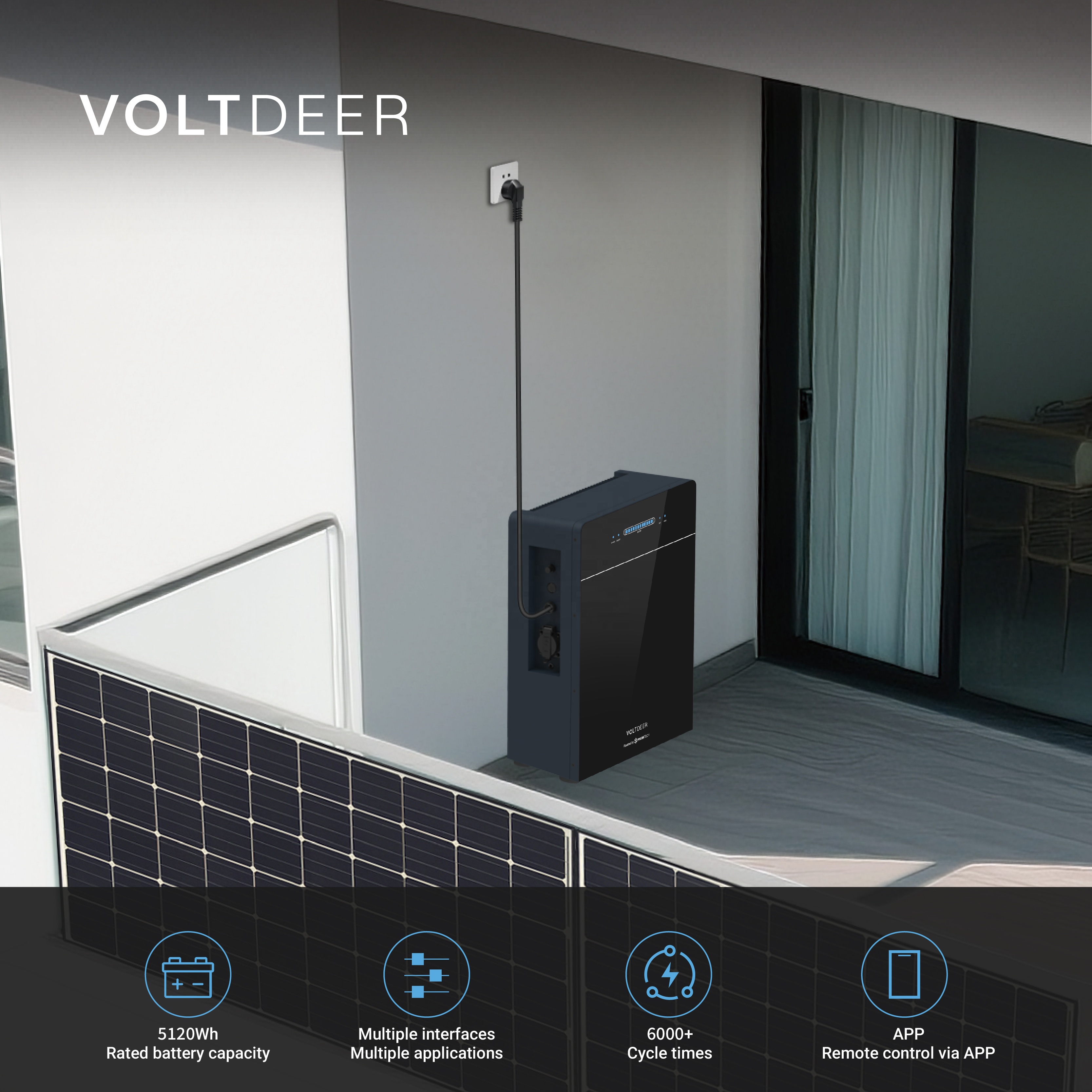 All In One Balcony System Balcony Solar System 5.12kWh Plug And Play Solar System