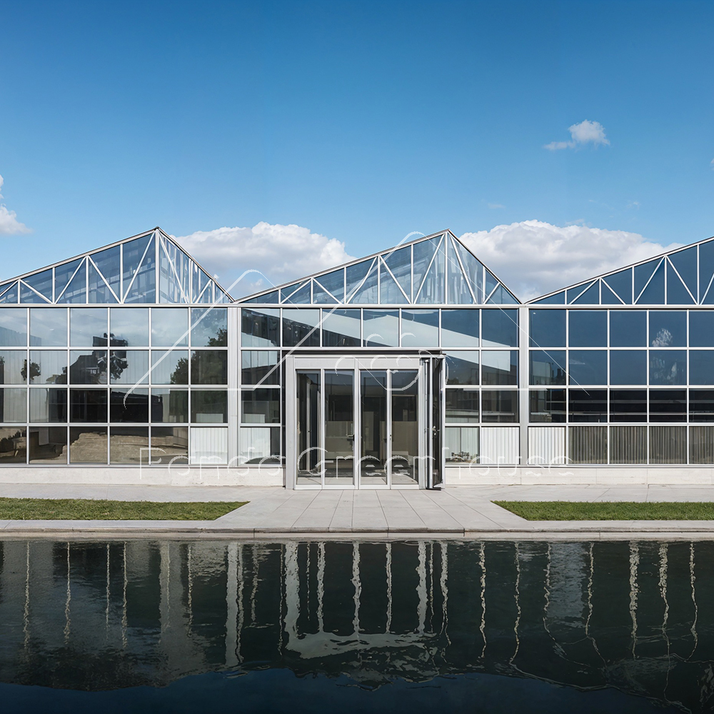 Large Integrated Solar Panel Glass Multi-Span Greenhouse Hybrid Power System For Commercial Organic Fruit Vegetable Flower Farm