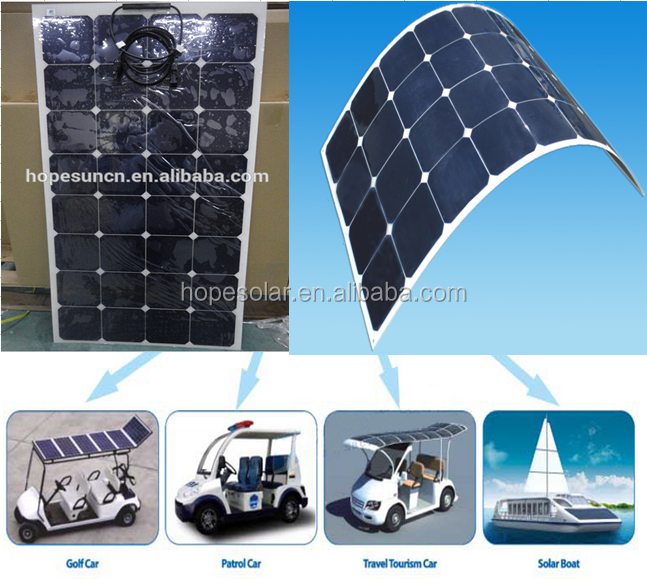 Light Weight Easy Carry 50w 100w 200w 450w 550w Sunpower or Monocrystalline Flexible Solar Panels for Car Boat RV Yacht Camping