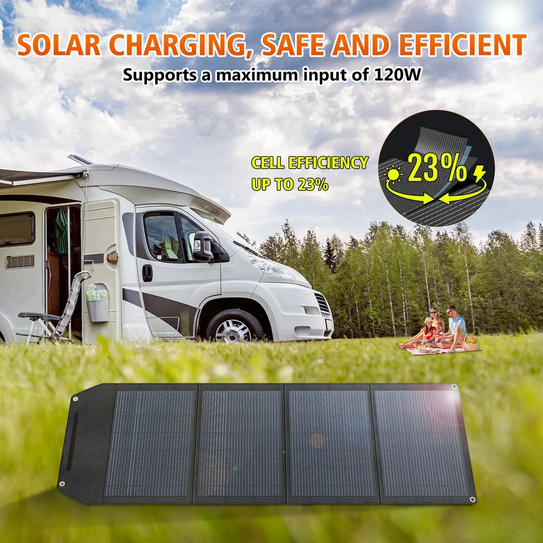 120 Watt Super Lightweight Foldable Mobile Solar Panel Suitcase for Travel Camping