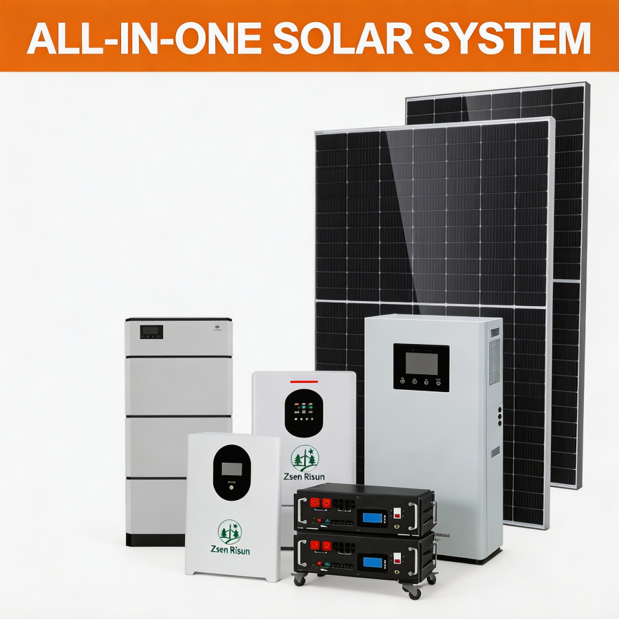 5Kw-30Kw All in One Hybrid Off Grid Home Solar Energy System Kit Complete Solar Panel Power Full Set