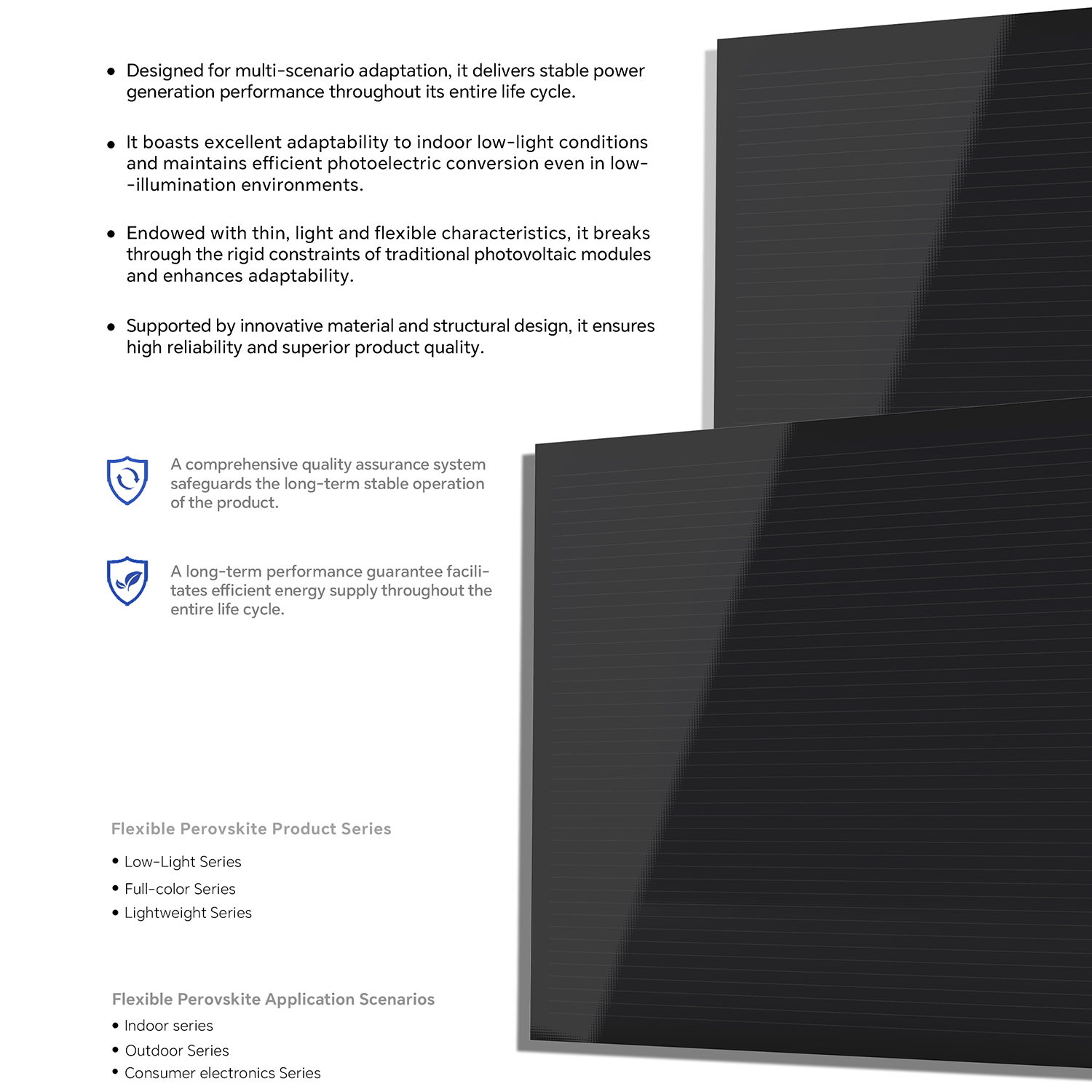 SunFlex Customize Full Color Flexible Thin Perovskite Solar Panel Portable Lightweight Decorative PV Module Solar Power Cell