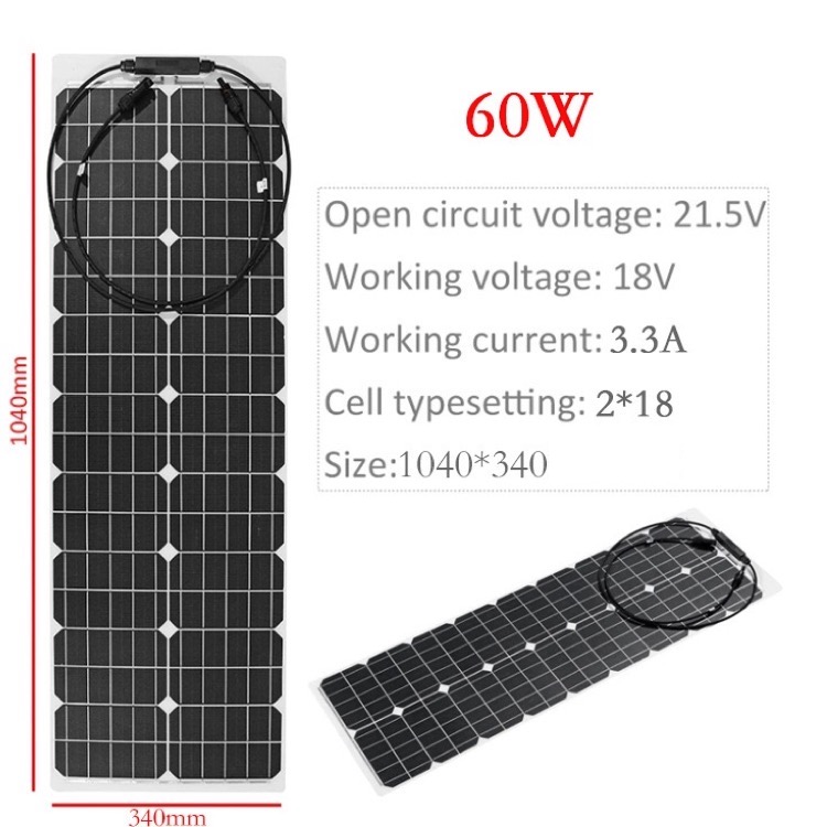 Flexible Solar Panel Panels Flexible 60w Solar Panel HOT SALE 60W Thin Film Etfe Flexible Solar Panel Flexible Rollable