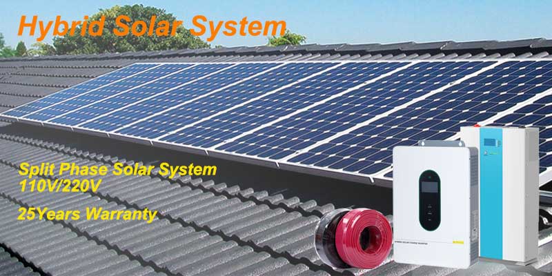 Split Phase Solar Hybrid System 10KW 48V to 120V/240V Split Phase Solar System off Grid Hybrid Solar System Price