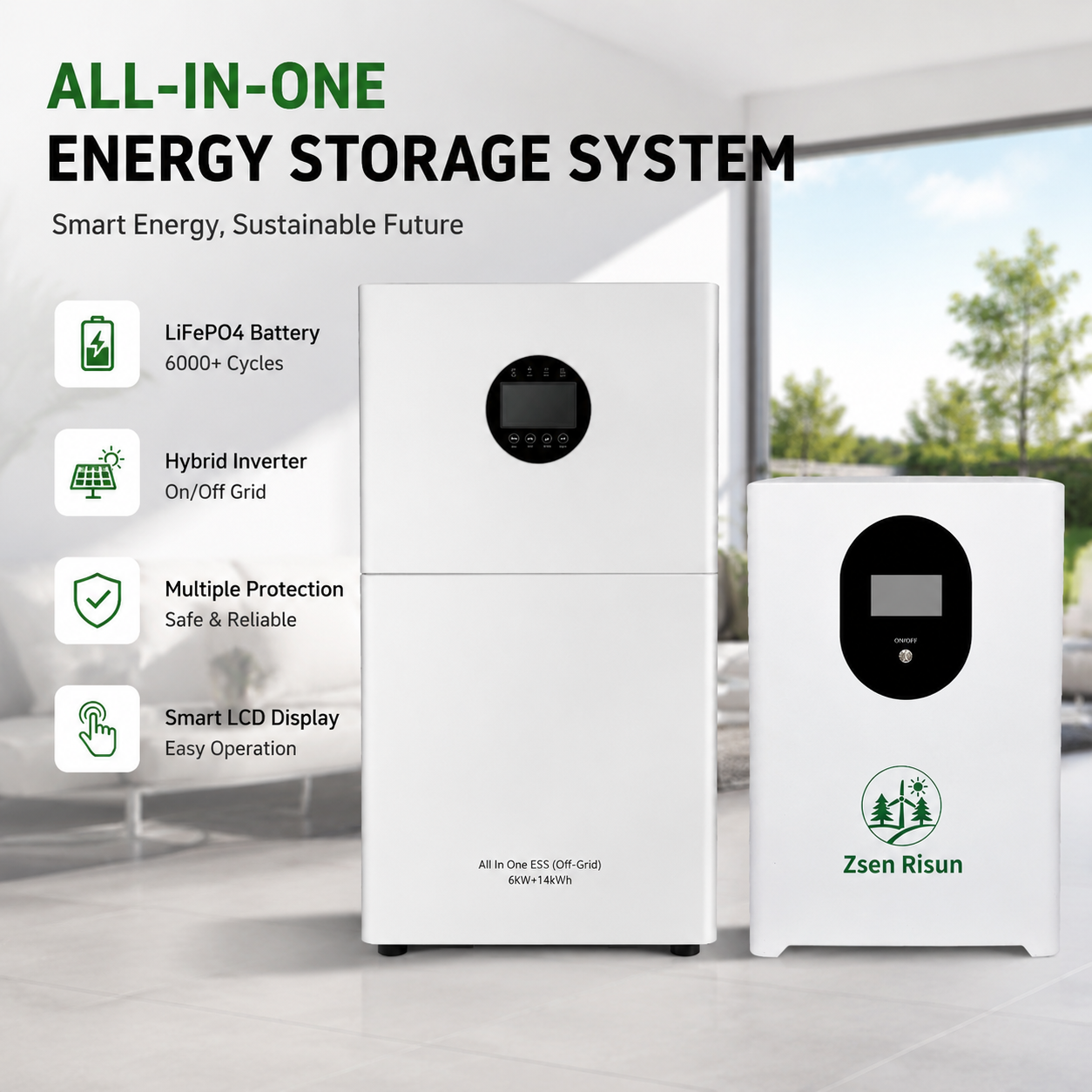 5Kw-30Kw All in One Hybrid Off Grid Home Solar Energy System Kit Complete Solar Panel Power Full Set