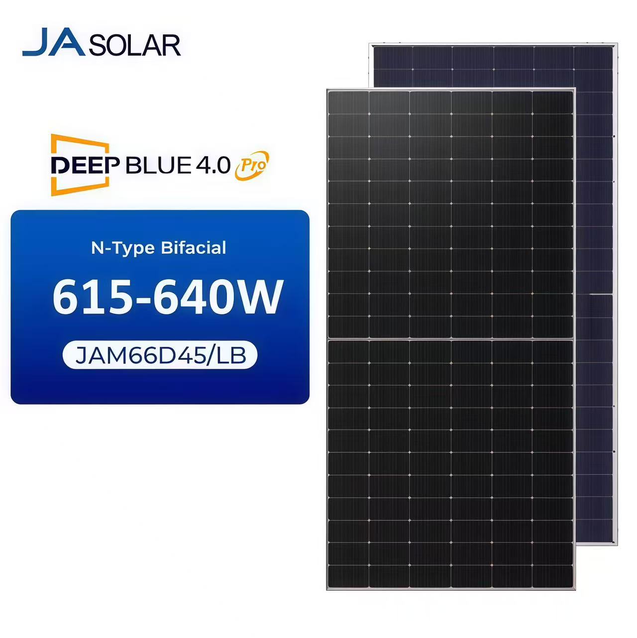 JA Solar JAM66D45 LB N-Type Bifacial Solar Panel Double Glass 26% Efficiency IP68 Mono PV Module Solar Panel
