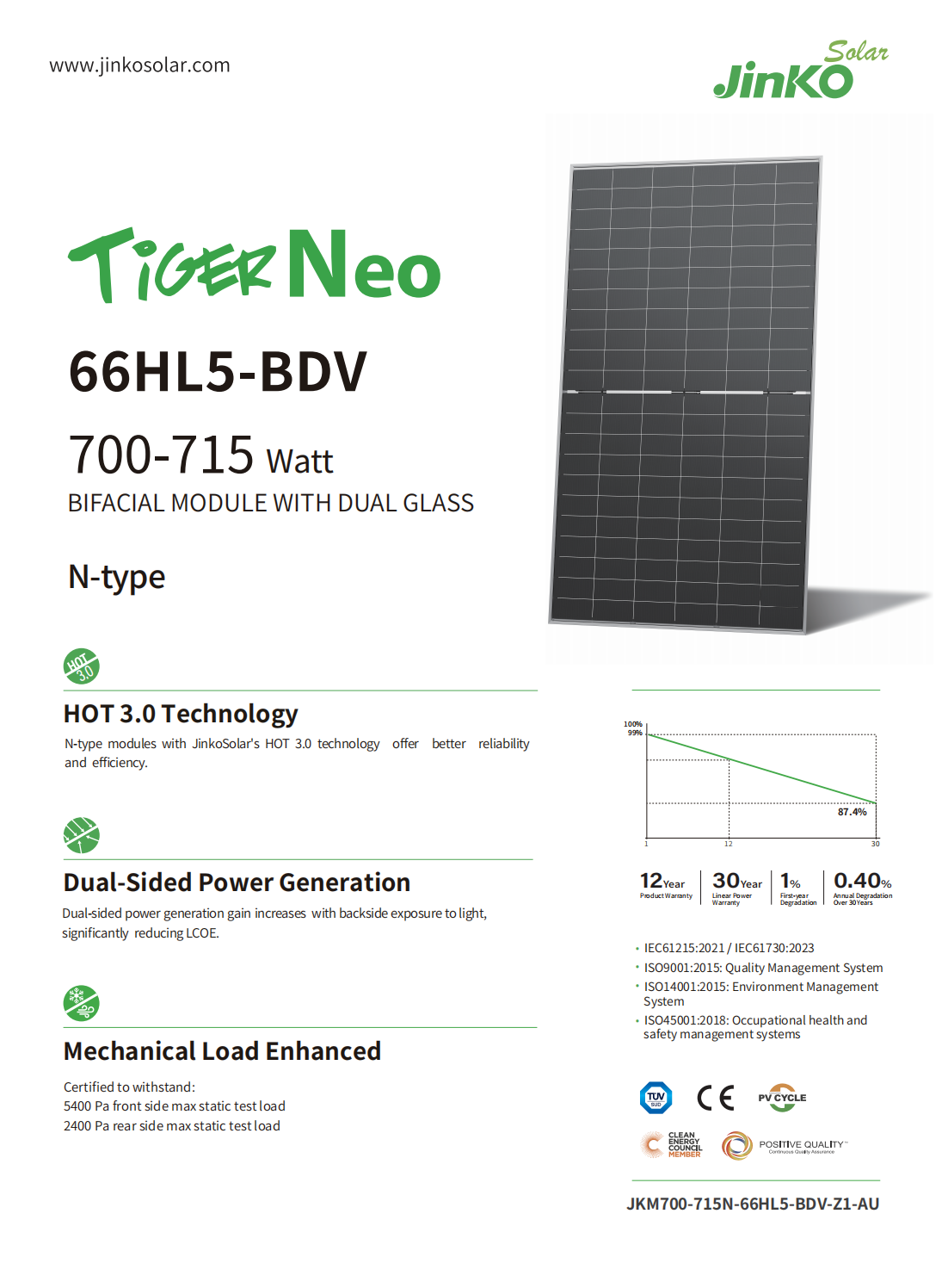 Trie 1 Solar Module Specification