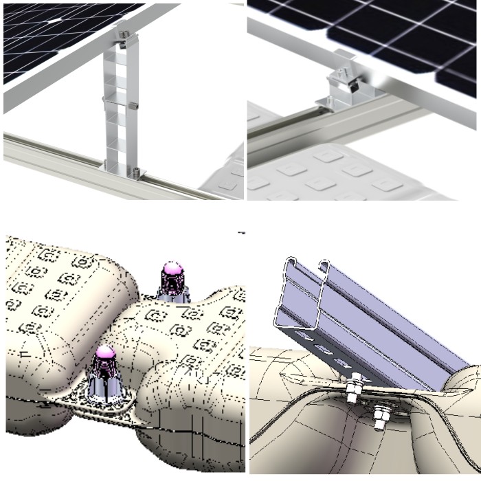 Floating Sun Tracker Hydraulic Solar Panel HDPE Floating Solar Plant Arrays