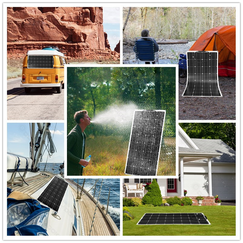 ATEM POWER 180W 12V Flexible Solar Panel Mono IP68 Waterproof for RV Camper Marine