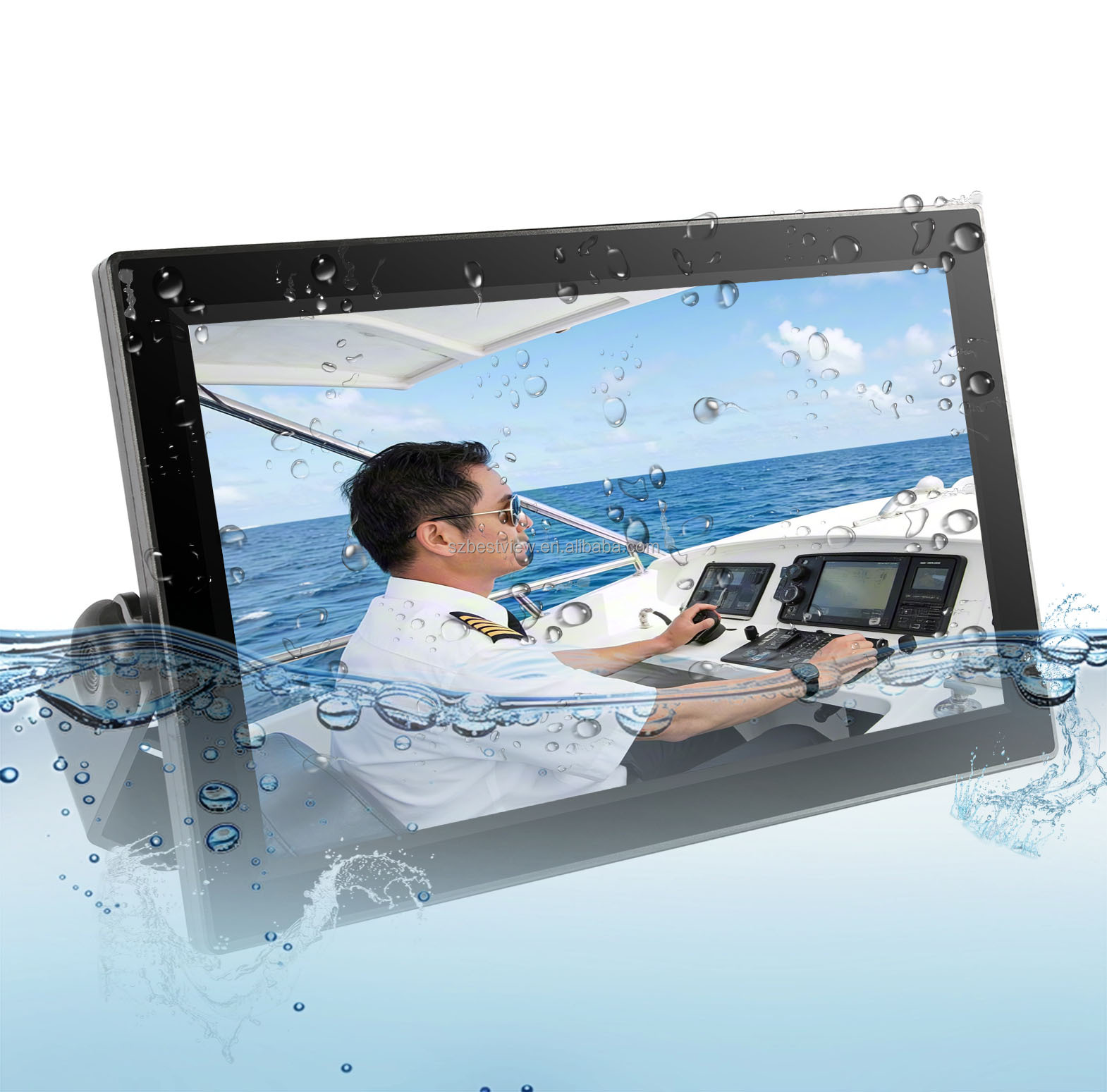 15.6/18.5/21.5 Inch Waterproof Marine Display IPS Panel 1500cd/m2 High Brightness Boat Monitor For Ship Vessel
