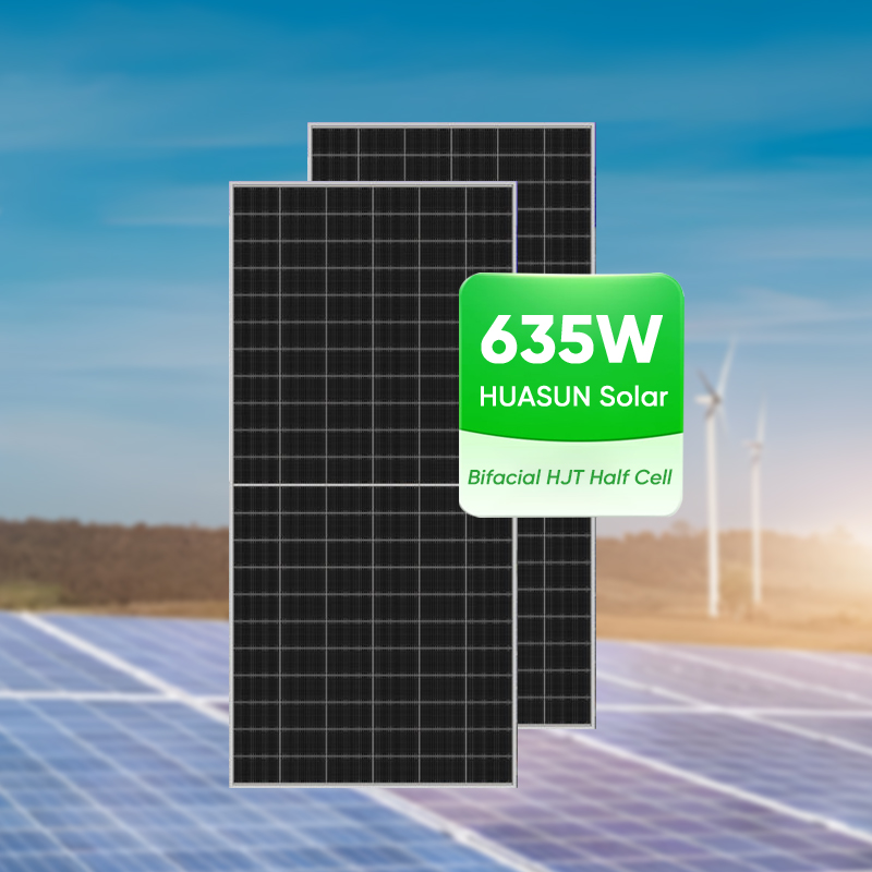 High Quality Huasun Hjt Solar Panel Mono Bifacial 610w 635w Double Glass Solar Panels for Home Use