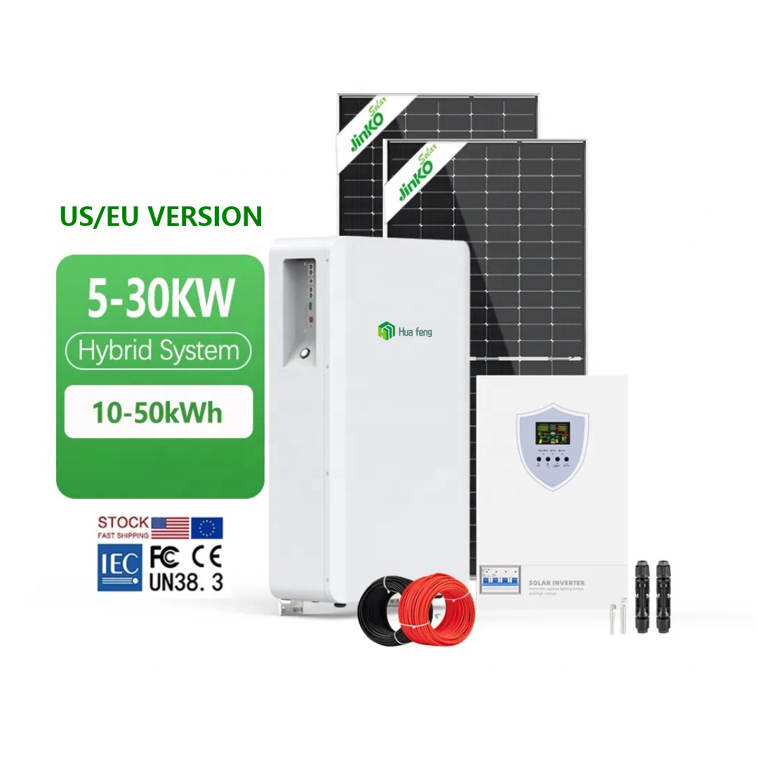 Jinko Solar Panel Complete Hybrid Solar Energy System 15Kw 30Kw 20Kw 48V on Off Grid Hybrid Solar Panel Power System for Home