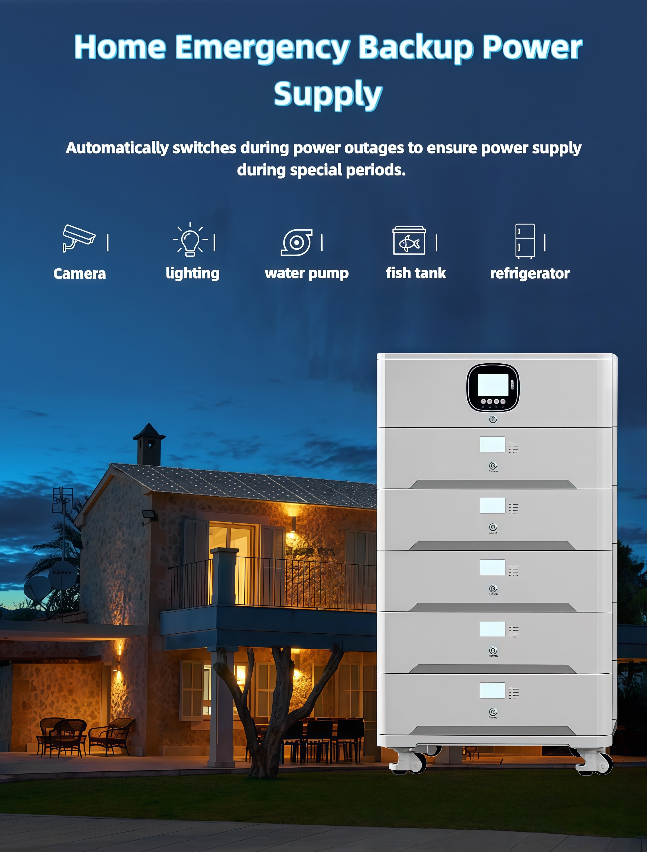 Plug And Play Stackable Hybrid Solar Inverter System 10kW 5kWh-30kWh Off Grid All-in-One Energy Storage System For Residential