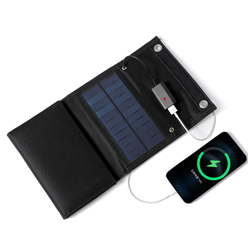 Factory Direct Sale 15W Hand-held USB Foldable Solar Panel Portable Mobile Phone Charger Folding Solar Panel for Camping