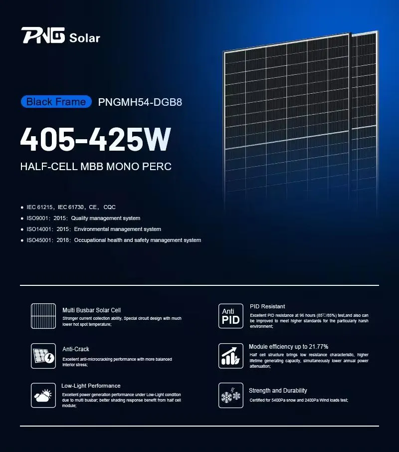 Mono Professional Factory Half Cut PV Module A Grade Monocrystalline Solar Panels