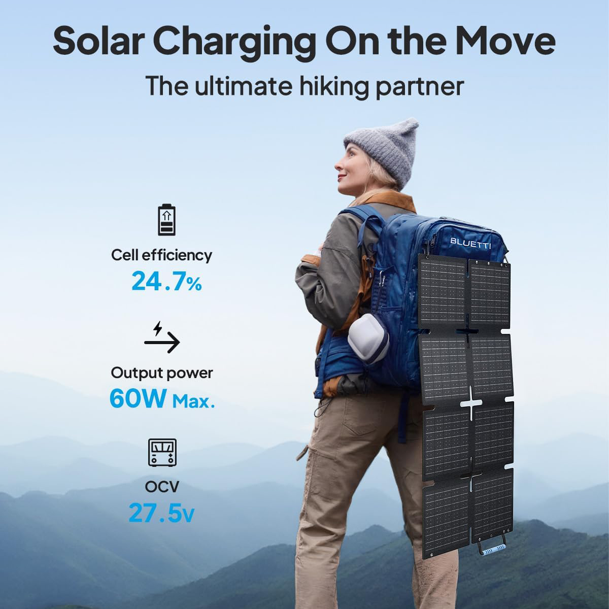 Bluetti 60W Marine-Grade Solar Blanket Saltwater-Proof Foldable Panel with 3 DC USB Typ-C Outputs for Sailboats &amp; Fishing Trips