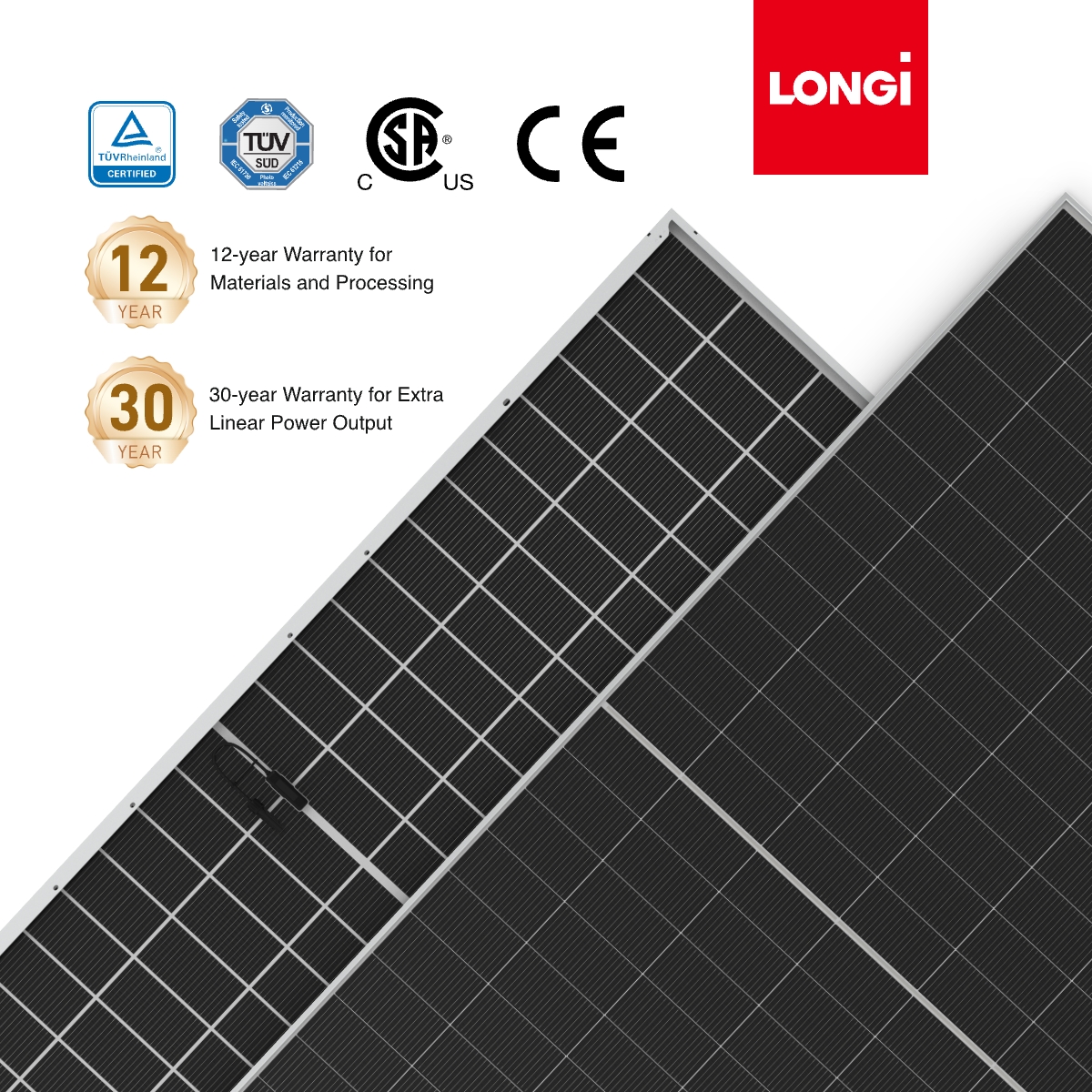 LONGi Hi MO 7 610W Solar Panels High Power Bifacial Module Monocrystalline PV Panels for Utility Scale Solar Energy Projects