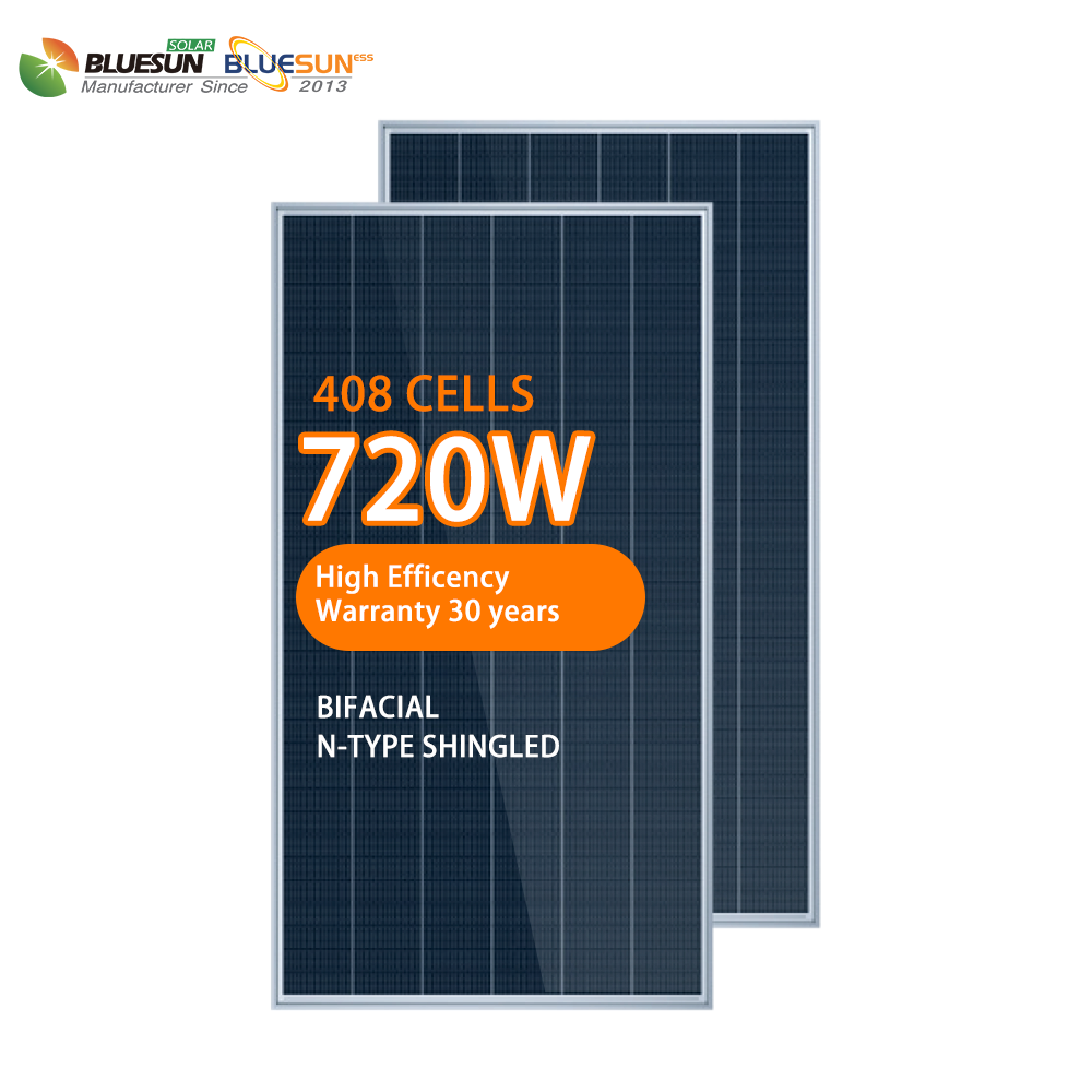 Bifacial Black For Topcon 700w 710w 720w Solar Panels Home Power System Half Cell N Type EU Warehouse