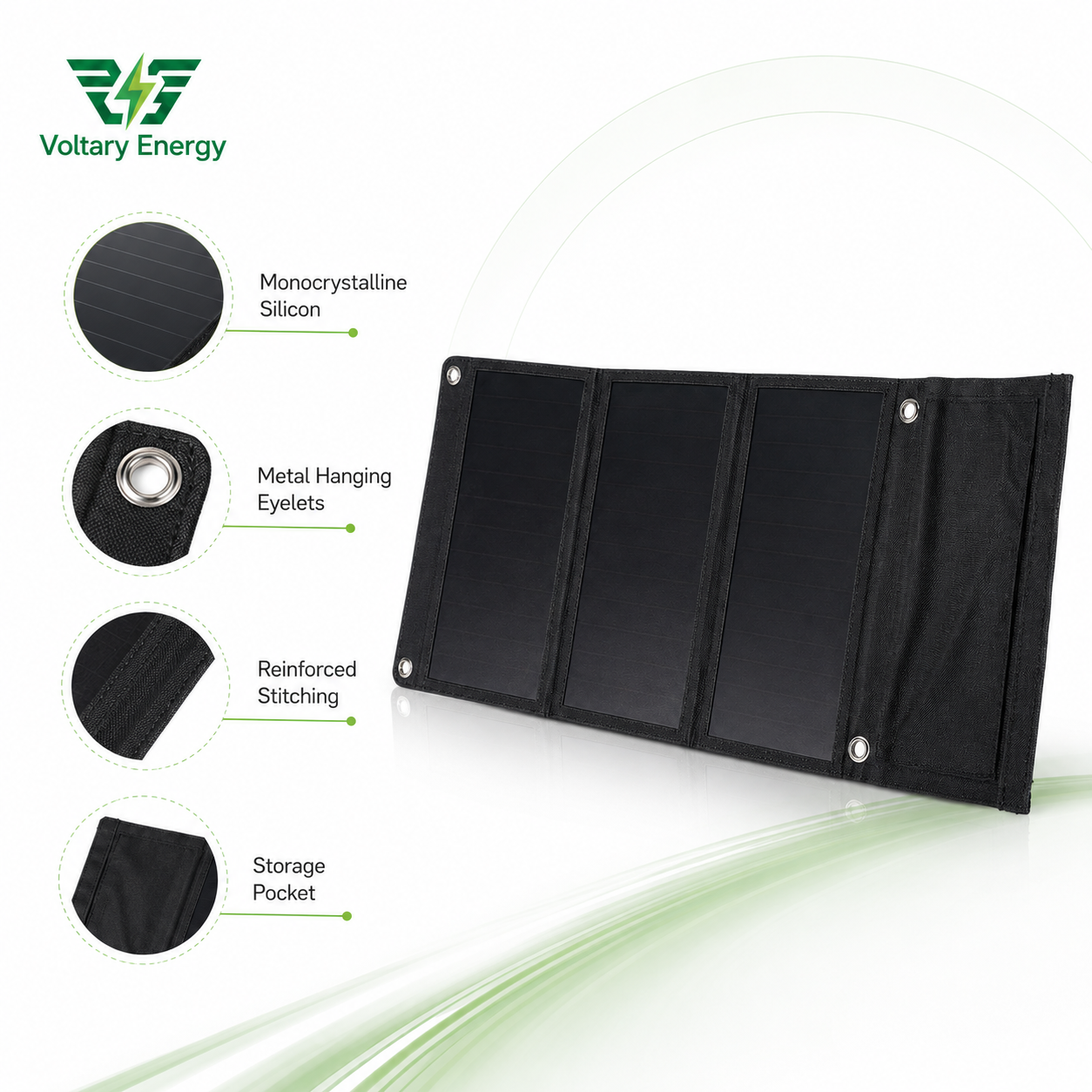 Portable 21W Foldable Solar Panel Outdoor Camping Mobile Power Bank USB Charging 24% Efficiency Photovoltaic Storage