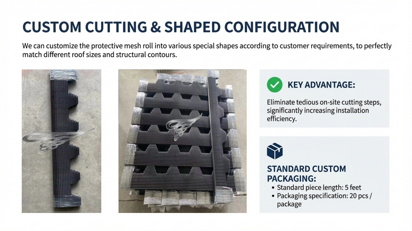 5ft X 8in Spanish Tile Solar Panel Mesh Cut Pieces, Pre-Cut Bird Control & Rodent Guard for Curved Tile Roof