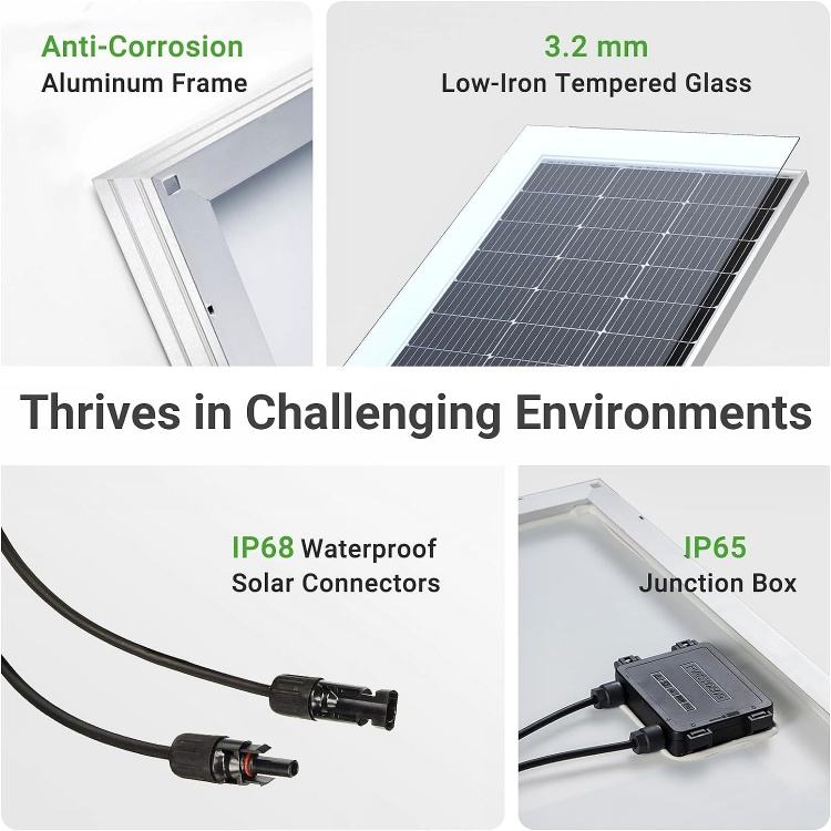 12V 20W 30W 50W 60W Small Mono Solar Panel Portable Photovoltaic Module for CCTV Security Camera Street Light Garden Power