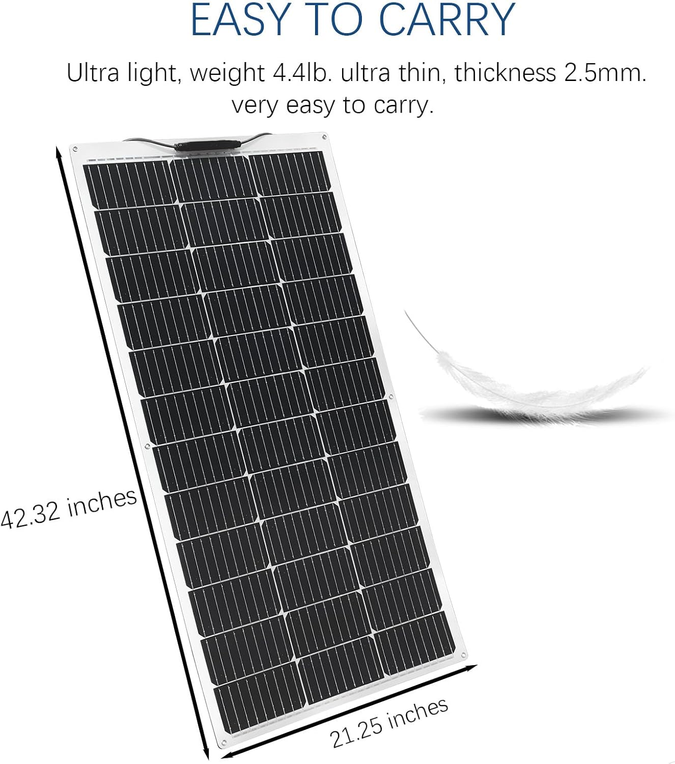 Flexible Solar Panel Semi Flexible Bendable Cell Mono Off Grid Charger Marine RV Cabin Van Car Uneven Surfaces Roof Solar Panels