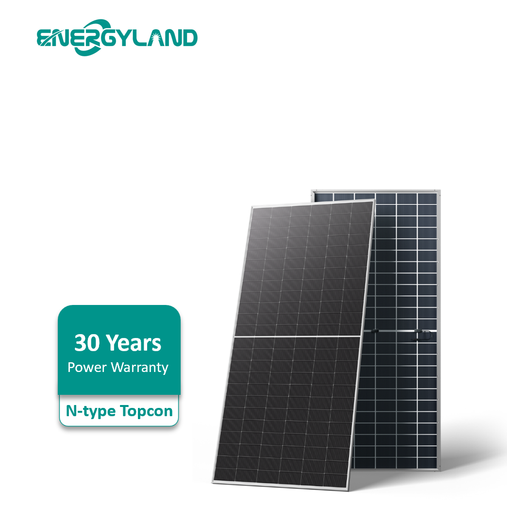 Energyland for Topcon Bifacial Solar Modules N-Type 30-Year Warranty 620W-720W PV Solar Panels Europe Warehouse Wholesale