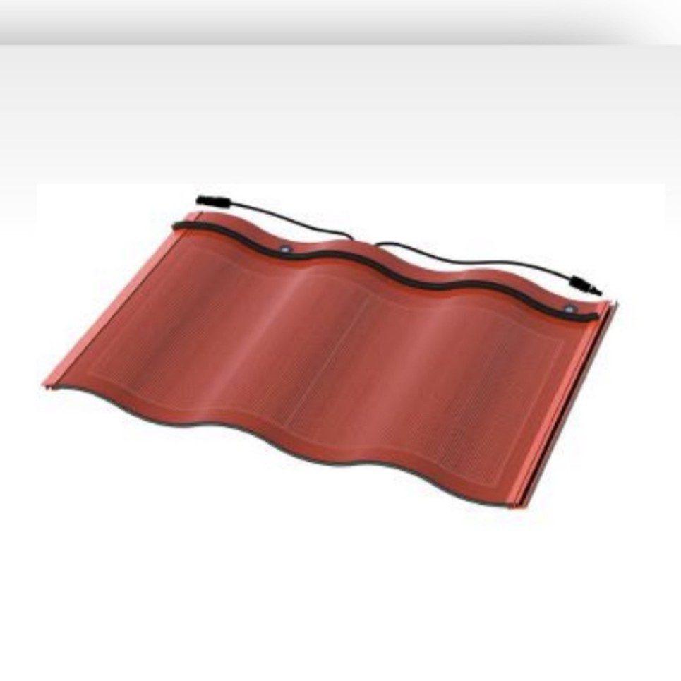 SHENHAUR OEM Curved Solar Roof Tile System Photovoltaic Panel 60W HJT Mono PV Triple Arched Solar Tile for Resort Roofing System