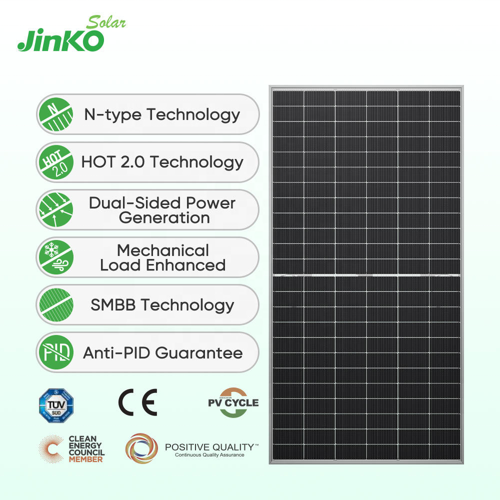 Good Price Jinko N-Type Solar Panels Bifacial 570w 580w 585w 590w 600w Monocrystalline Panel in Stock