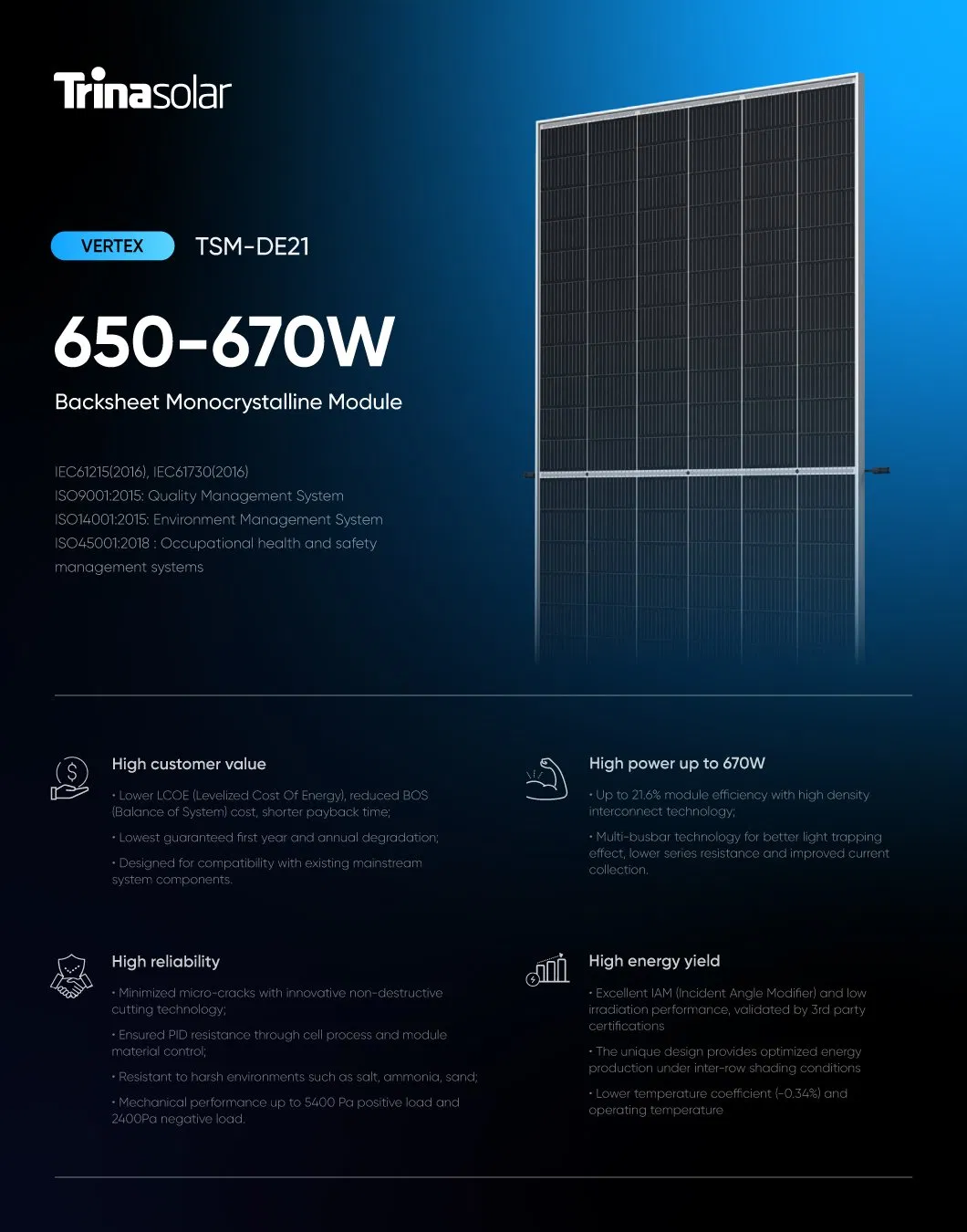 700W 580W 550W 525W 460W Mono Kimi Solar High Efficiency Perc and N Type Solar 144 Cells PV Mono Solar Panel with CE and TUV