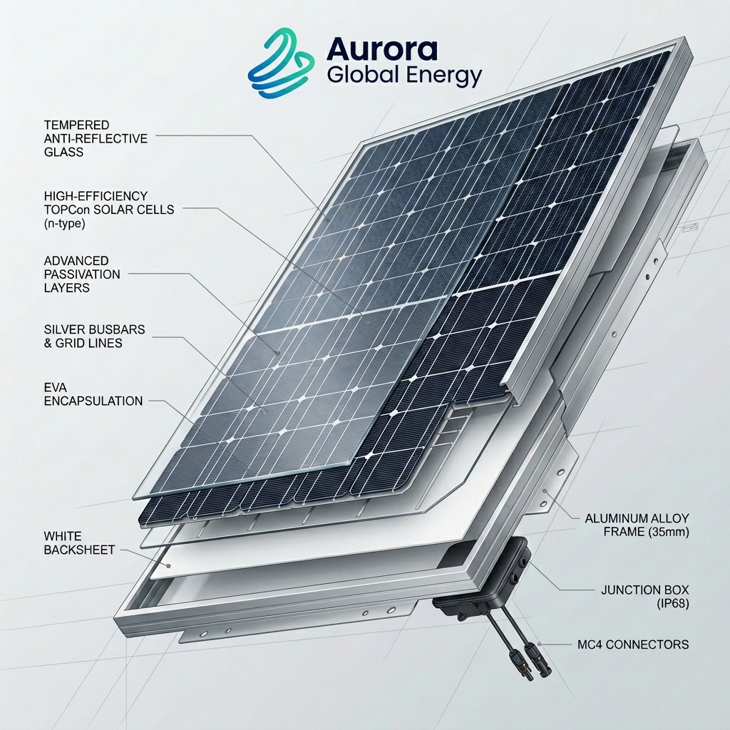 European Standard Full Black Monocrystalline Panel Residential Self-use Solar Power Component TOPCon 700W N-Type Home Use