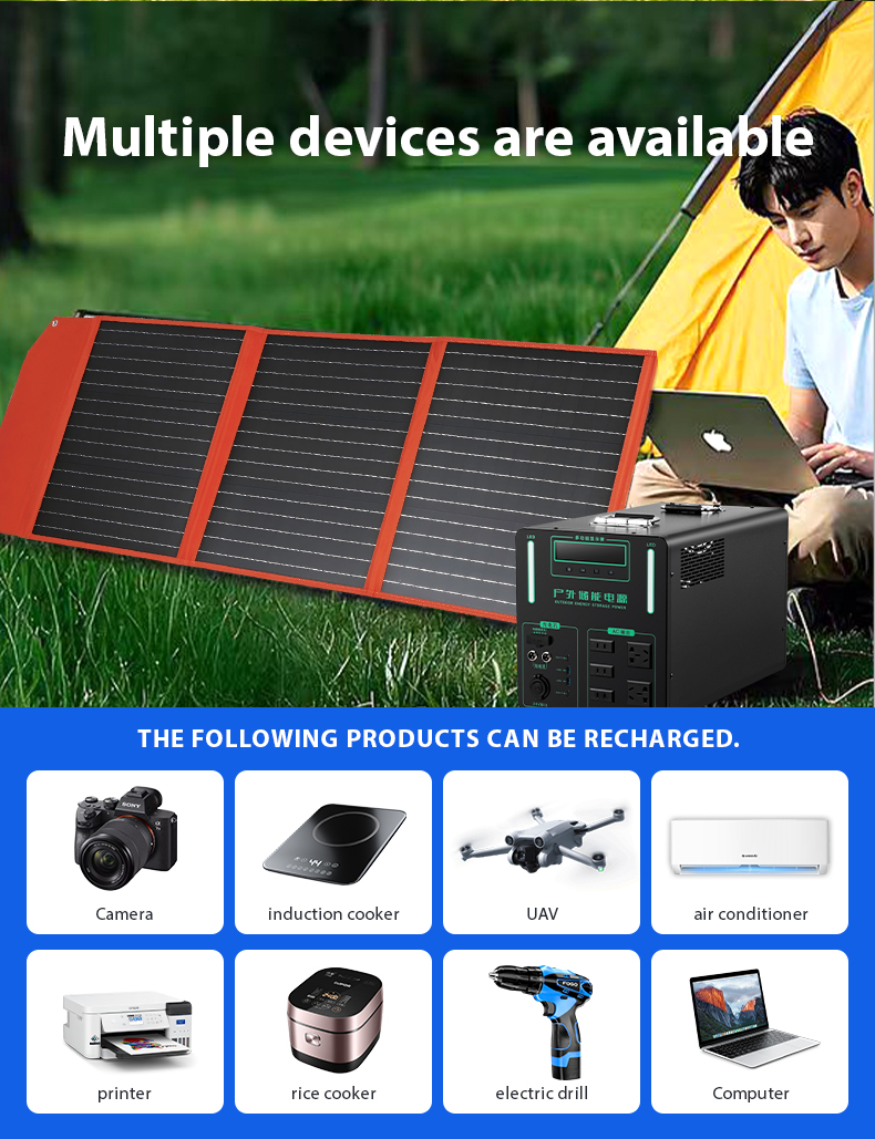 Portable Foldable 500W Solar Panel Camping Power Station High Efficiency Monocrystalline