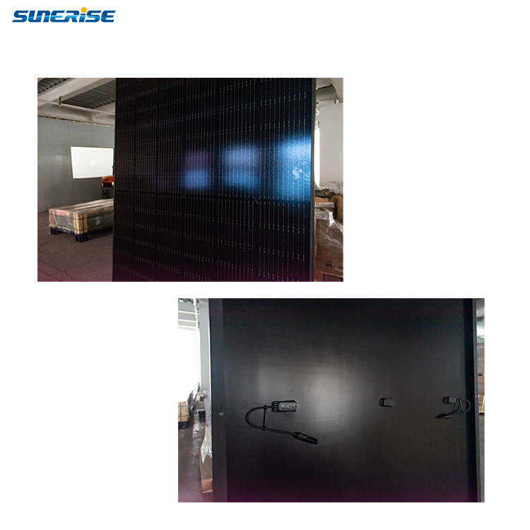 SUNERISE N-Type for PV Module Solar Photovoltaic Panels 480W-500W 182mm Mono Facial All Black Solar Panels