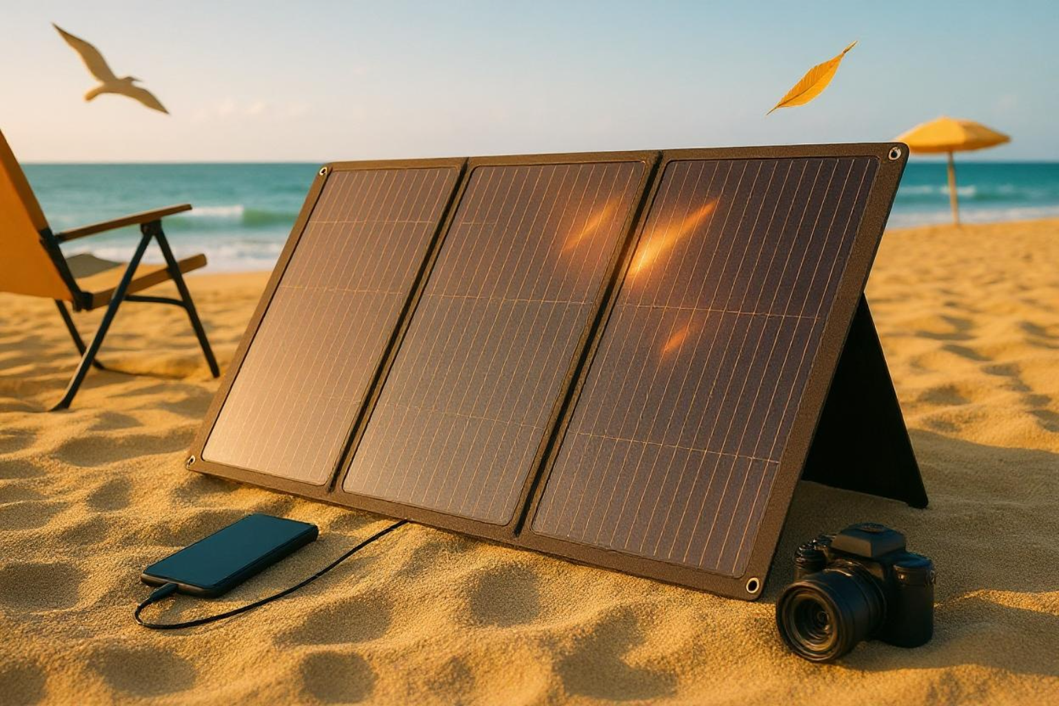 GF Power Portable 100W Outdoor Fabric Foldable Solar Panel Kit with 22.5% Efficiency -40C to +85C Operating Temp for Camping