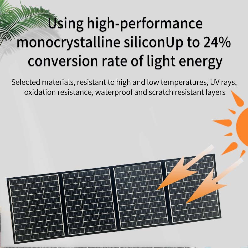 Potential New Energy Portable 180W Foldable Solar Charging Panel Flexible Photovoltaic Panel for Outdoor Use