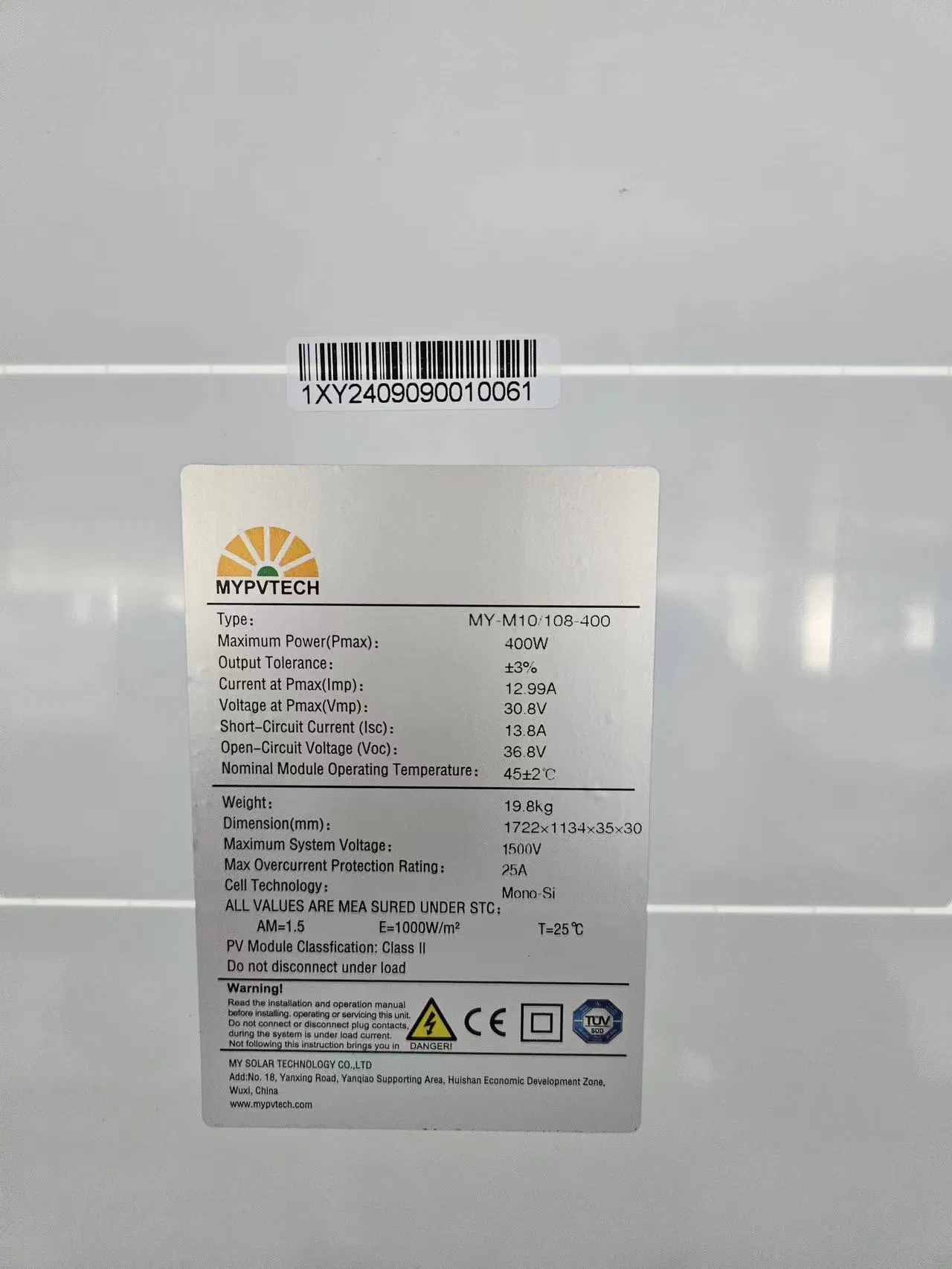 Mypvtech Long Life Perc 380W 390W 400wsolar Panel Solar Panels for Home Use