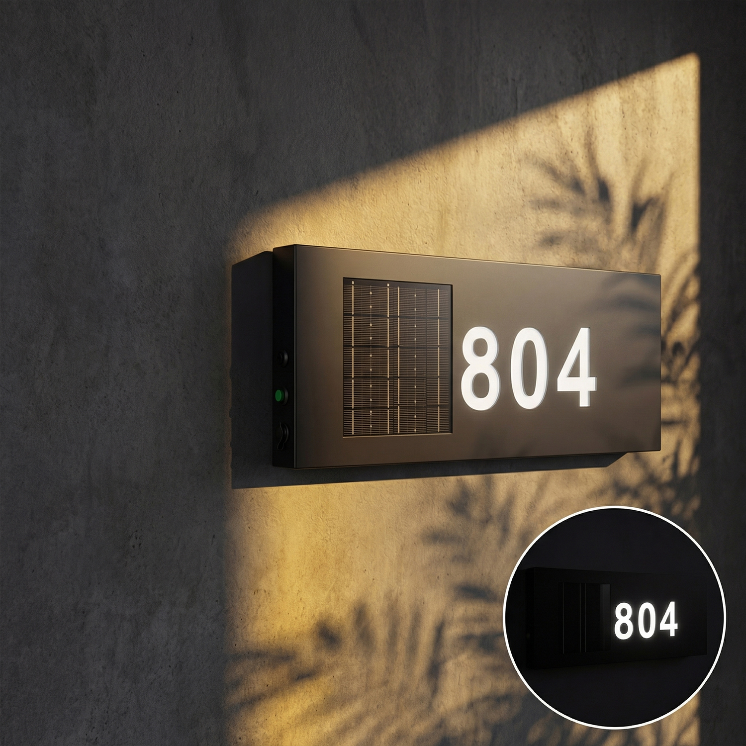 Custom Apartments Stainless Steel House Number With Solar Led Lights For Hostels Hotel Dormitory