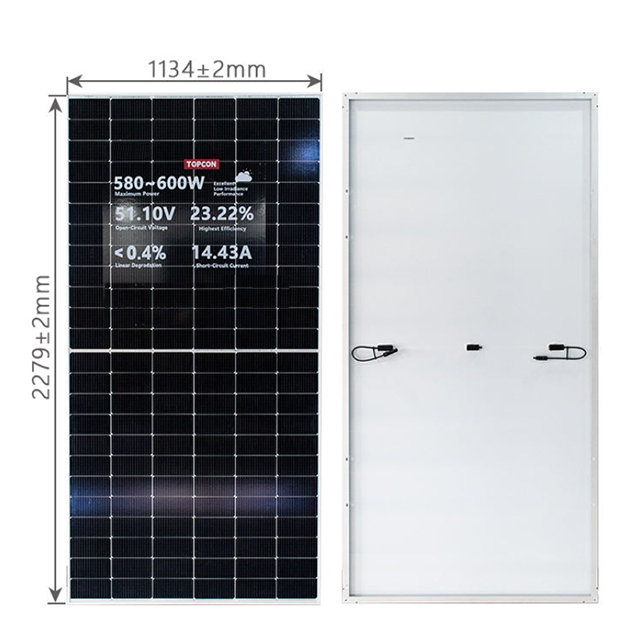 580W Solar Panels Kit Topcon Durable Solar Panels High Efficiency Single Glass Home Use Solar Panel